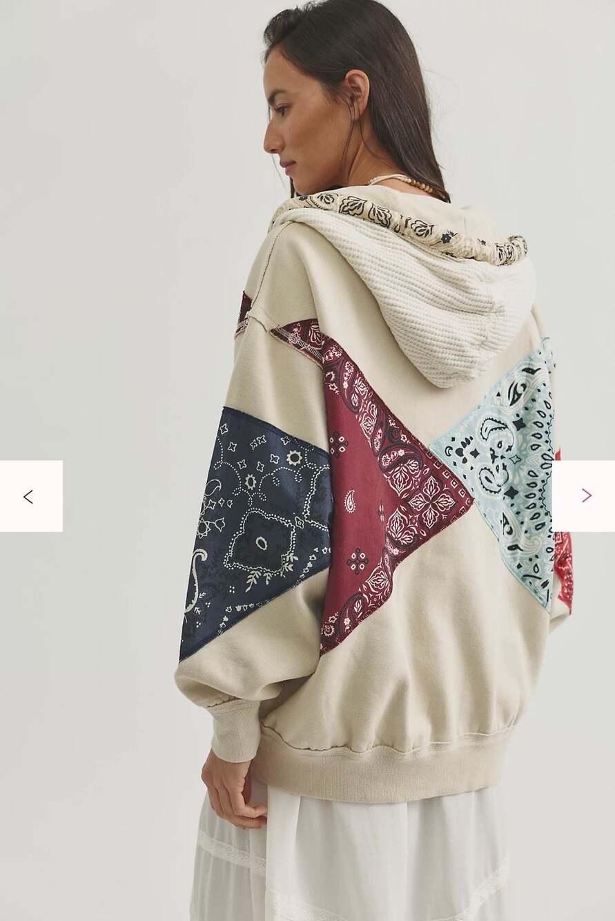 We The Free Patchwork Club Hoodie Size Medium NWT RETAIL $228 - Picture 2 of 9